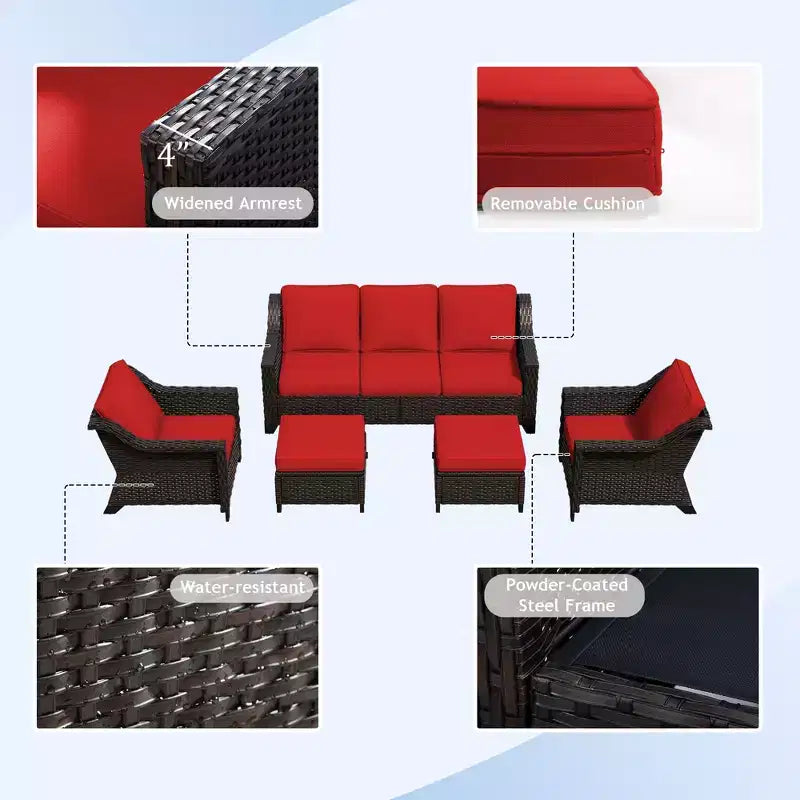 Ensemble de conversation d'extérieur UPTIOT 5 pièces