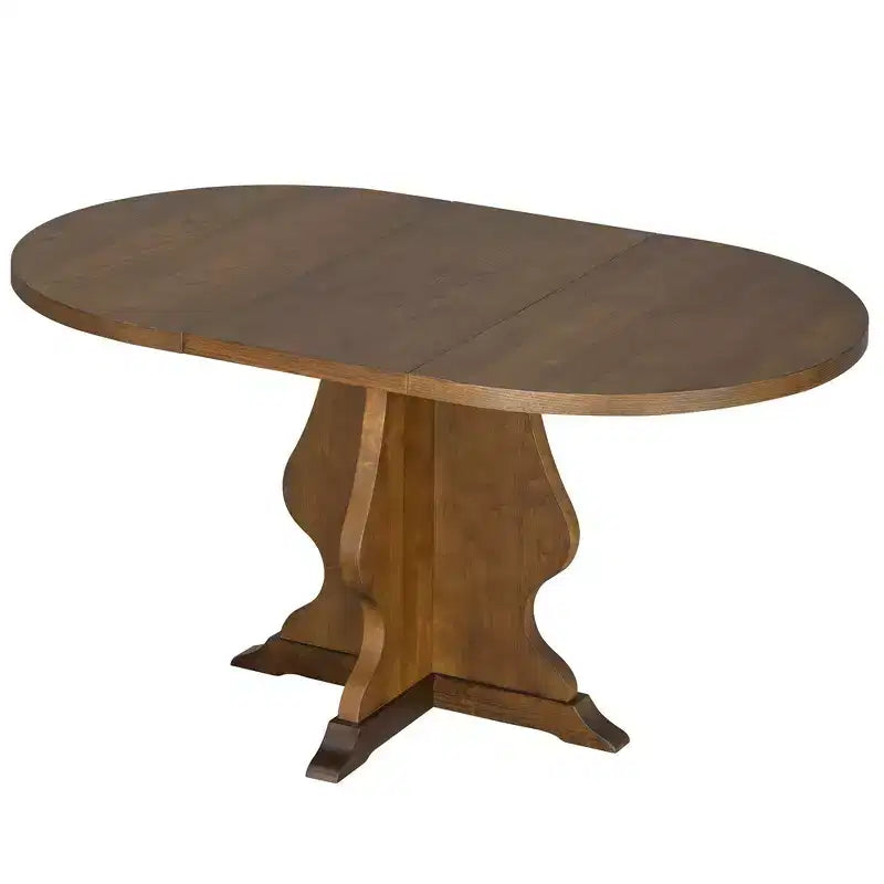 Ensemble de salle à manger 5 pièces en bois Whisen Farmhouse avec 4 chaises rembourrées, table à manger extensible