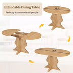 Ensemble de salle à manger 5 pièces en bois Whisen Farmhouse avec 4 chaises rembourrées, table à manger extensible