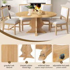 Ensemble de salle à manger 5 pièces en bois Whisen Farmhouse avec 4 chaises rembourrées, table à manger extensible