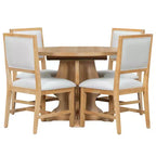 Ensemble de salle à manger 5 pièces en bois Whisen Farmhouse avec 4 chaises rembourrées, table à manger extensible