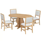 Ensemble de salle à manger 5 pièces en bois Whisen Farmhouse avec 4 chaises rembourrées, table à manger extensible