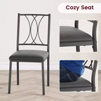 Ensemble table et 4 chaises de salle à manger, ensemble table et chaises modernes pour petits espaces, cadre en métal et plateau en MDF, pour cuisine, salle à manger, petits espaces, petit-déjeuner