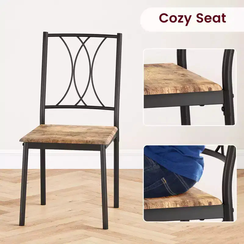 Ensemble table et 4 chaises de salle à manger, ensemble table et chaises modernes pour petits espaces, cadre en métal et plateau en MDF, pour cuisine, salle à manger, petits espaces, petit-déjeuner