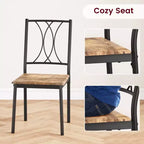 Ensemble table et 4 chaises de salle à manger, ensemble table et chaises modernes pour petits espaces, cadre en métal et plateau en MDF, pour cuisine, salle à manger, petits espaces, petit-déjeuner