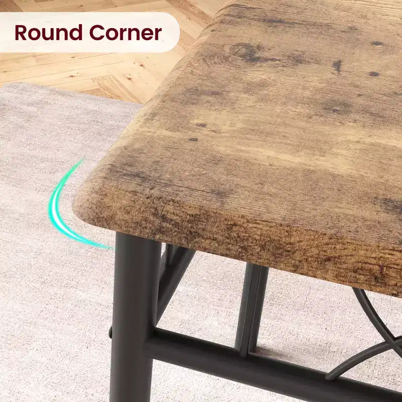 Ensemble table et 4 chaises de salle à manger, ensemble table et chaises modernes pour petits espaces, cadre en métal et plateau en MDF, pour cuisine, salle à manger, petits espaces, petit-déjeuner