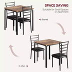 Ensemble de salle à manger 3 pièces, table et 2 chaises, ensemble de dînette moderne pour 2, 2 chaises à dossier en métal, pour dînette, cuisine, salle à manger