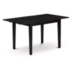 Ensemble de salle à manger rectangulaire HomeStock 5 pièces en bois massif finition noire avec rallonge papillon - 4 places