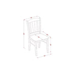 Ensemble de salle à manger HomeStock 5 pièces avec table ronde plateau en bois massif finition noir et cerisier et 4 chaises à dossier à barreaux