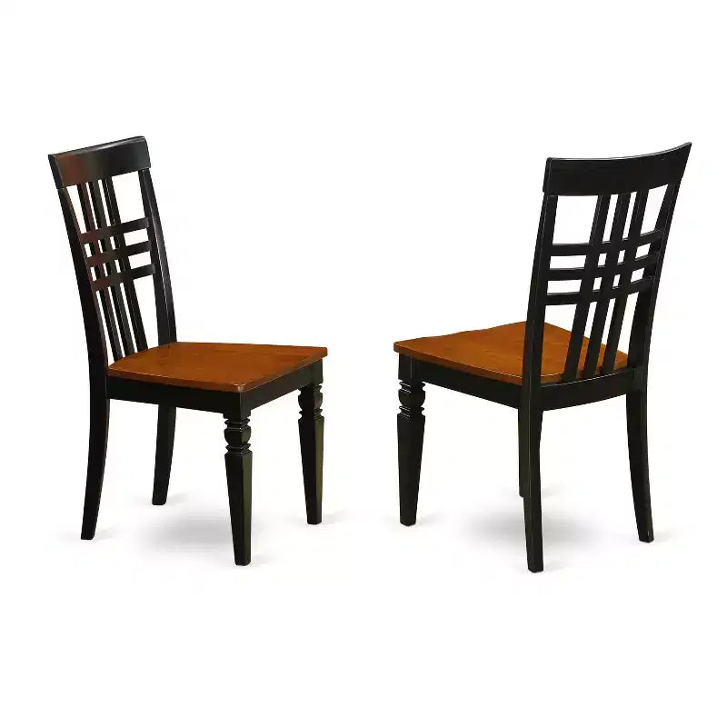 Ensemble de salle à manger rond - Ensemble de dînette de cuisine 5 pièces avec chaises - Table de 42 pouces, finition noire et cerise