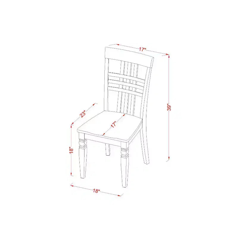 Ensemble de salle à manger rond - Ensemble de dînette de cuisine 5 pièces avec chaises - Table de 42 pouces, finition noire et cerise