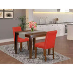 Ensemble de table de cuisine vintage - Table carrée de 91 cm avec 2 chaises Parsons - Ensemble de salle à manger rétro