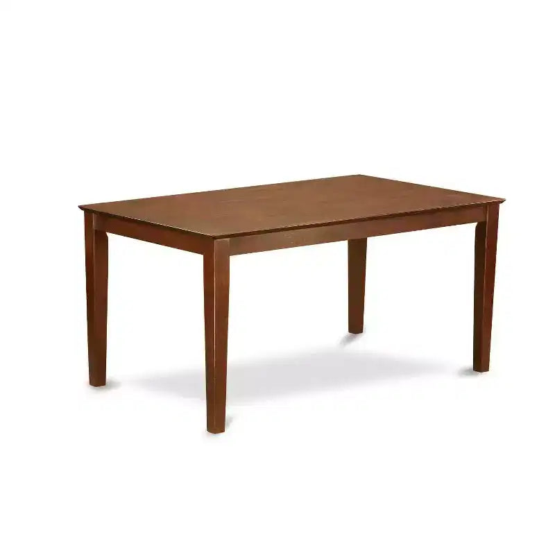 HomeStock Table à manger 7 pièces rectangulaire en bois massif finition acajou avec 6 chaises Parson