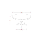 Ensemble de salle à manger médiéval rond – 5 pièces Chaises et table de cuisine – Tissu en lin – 42 pouces
