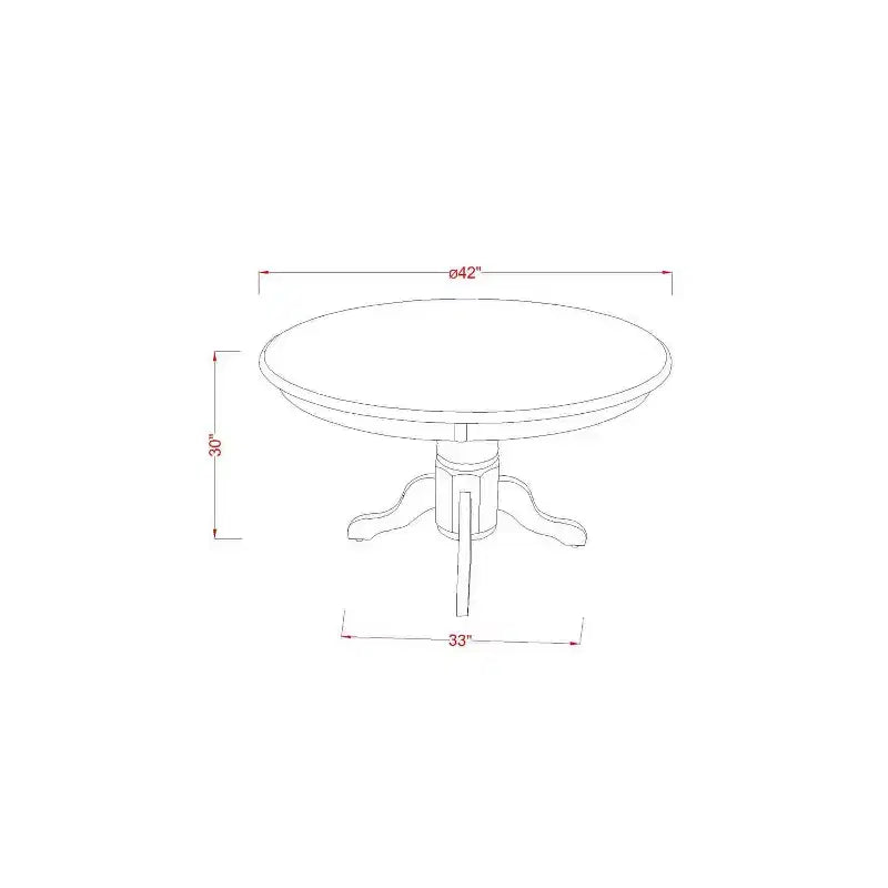 Ensemble de salle à manger médiéval rond – 5 pièces Chaises et table de cuisine – Tissu en lin – 42 pouces