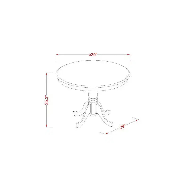 Ensemble de salle à manger hauteur comptoir - Table et chaises de cuisine bohèmes 5 pièces - Table ronde à pied central en bois