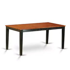 Dining Room Table Set 7 Piece - Rectangular Table with Butterfly Leaf & 6 Kitchen Chairs - Black & Cherry Finish