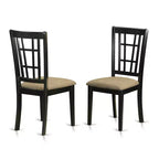 Ensemble de salle à manger 7 pièces - Table rectangulaire avec rallonge papillon et 6 chaises de cuisine - Finition noir et cerisier