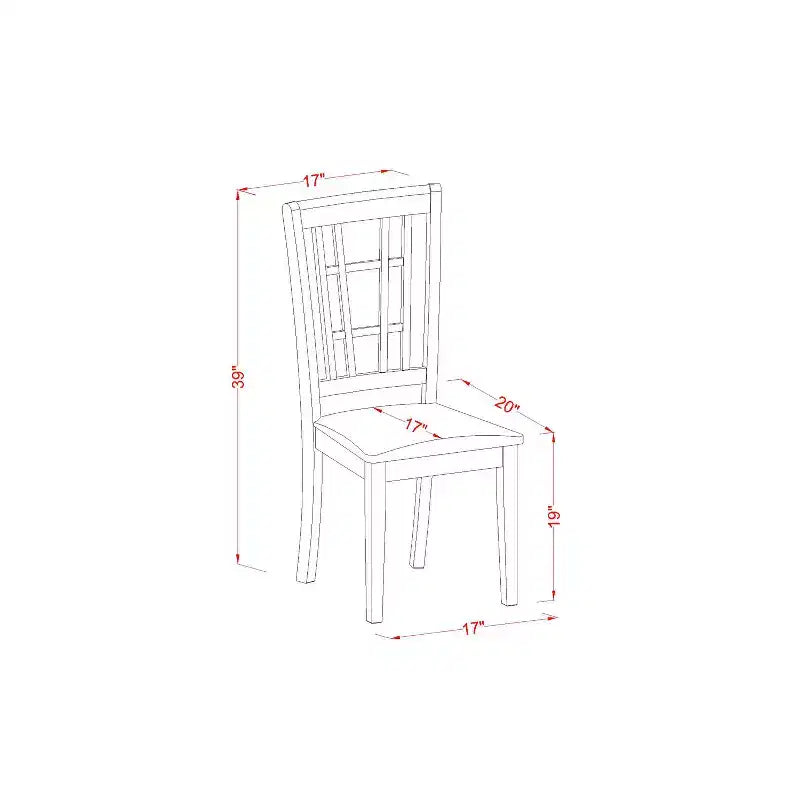 Ensemble de salle à manger 7 pièces - Table rectangulaire avec rallonge papillon et 6 chaises de cuisine - Finition noir et cerisier