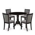 HomeStock 5-Piece Natural Oak Finish Solid Wood Top Dining table with 4 Chairs with Drop Leaf Lattice Back