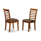 Table à manger HomeStock 7 pièces de forme ovale, plateau en bois massif finition marron selle avec 6 chaises