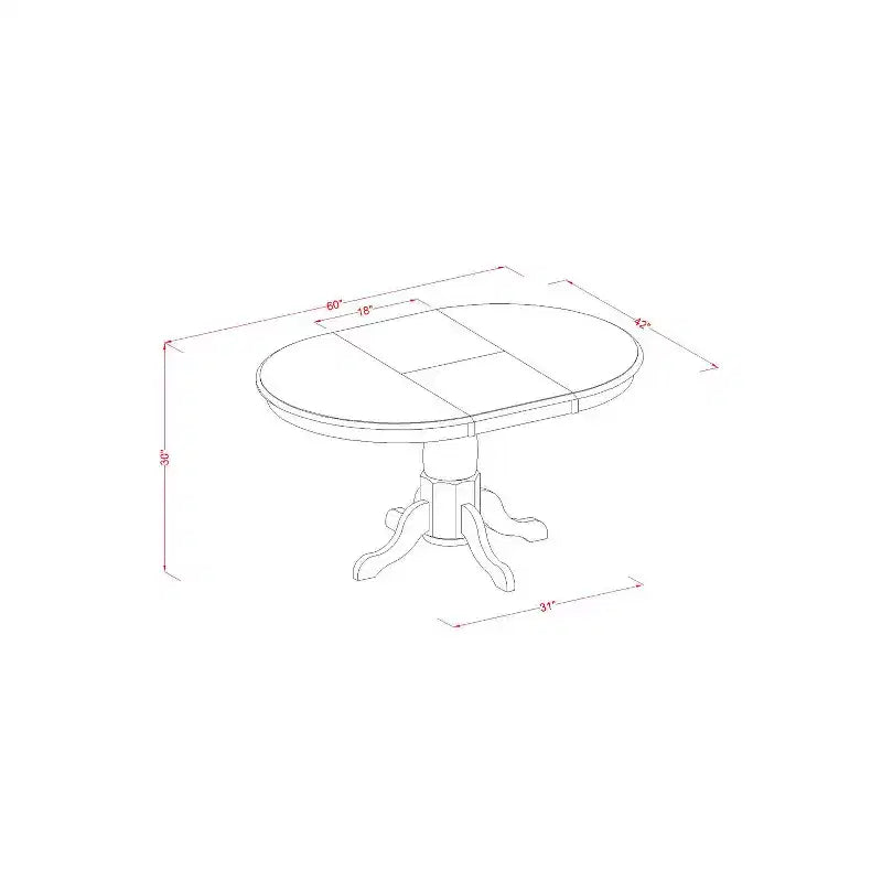 Table à manger HomeStock 7 pièces de forme ovale, plateau en bois massif finition marron selle avec 6 chaises