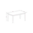 HomeStock Ensemble de 5 pièces : Table à manger rectangulaire avec plateau en bois massif finition noire et 4 chaises