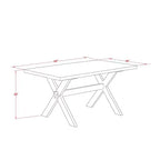 HomeStock Table de salle à manger 5 pièces rectangulaire en bois massif finition chêne naturel avec 4 chaises rembourrées