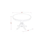 Ensemble de Dînette Ronde pour Cuisine - Table de 42 Pouces et 4 Chaises - Meubles de Salle à Manger Modernes