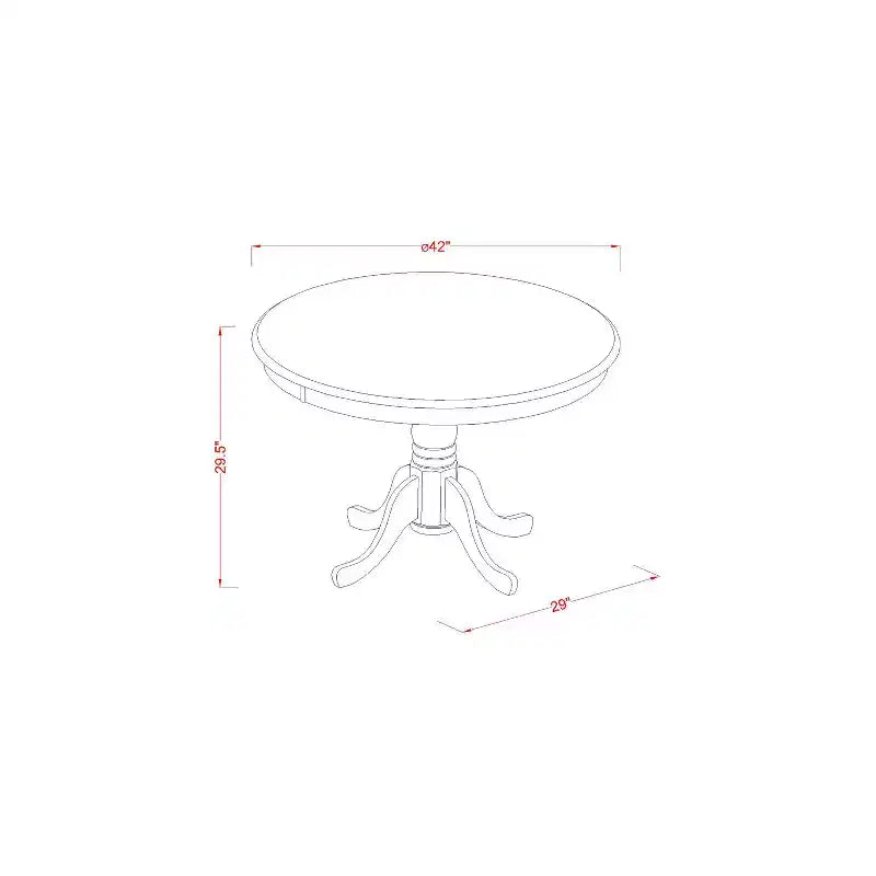 Ensemble de Dînette Ronde pour Cuisine - Table de 42 Pouces et 4 Chaises - Meubles de Salle à Manger Modernes