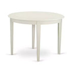 Ensemble de salle à manger 5 pièces - Table de cuisine ronde et 4 chaises de salle à manger - 42 pouces - Blanc lin