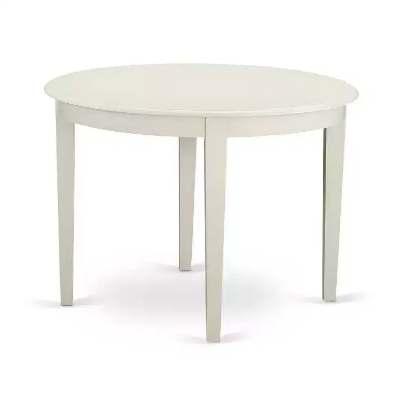 Ensemble de salle à manger 5 pièces - Table de cuisine ronde et 4 chaises de salle à manger - 42 pouces - Blanc lin