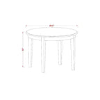 Ensemble de salle à manger 5 pièces - Table de cuisine ronde et 4 chaises de salle à manger - 42 pouces - Blanc lin