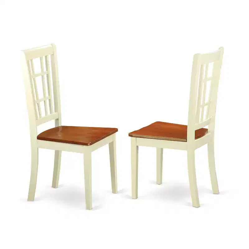 Ensemble de table de cuisine 5 pièces pour 4 personnes - Table à manger rectangulaire avec rallonge papillon et 4 chaises - Finition couleur crème et cerise