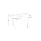 Ensemble de table de cuisine 5 pièces pour 4 personnes - Table à manger rectangulaire avec rallonge papillon et 4 chaises - Finition couleur crème et cerise