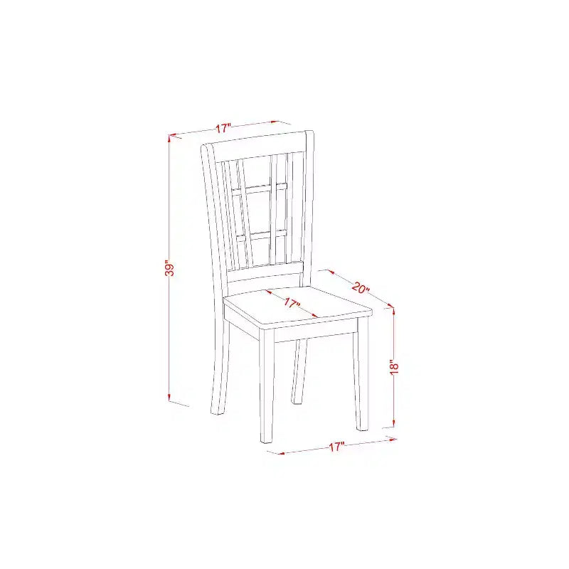 Ensemble de table de cuisine 5 pièces pour 4 personnes - Table à manger rectangulaire avec rallonge papillon et 4 chaises - Finition couleur crème et cerise
