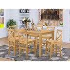 Ensemble de salle à manger hauteur comptoir - Table de bar et tabourets de bar - Ensemble de cuisine moderne - Fini chêne