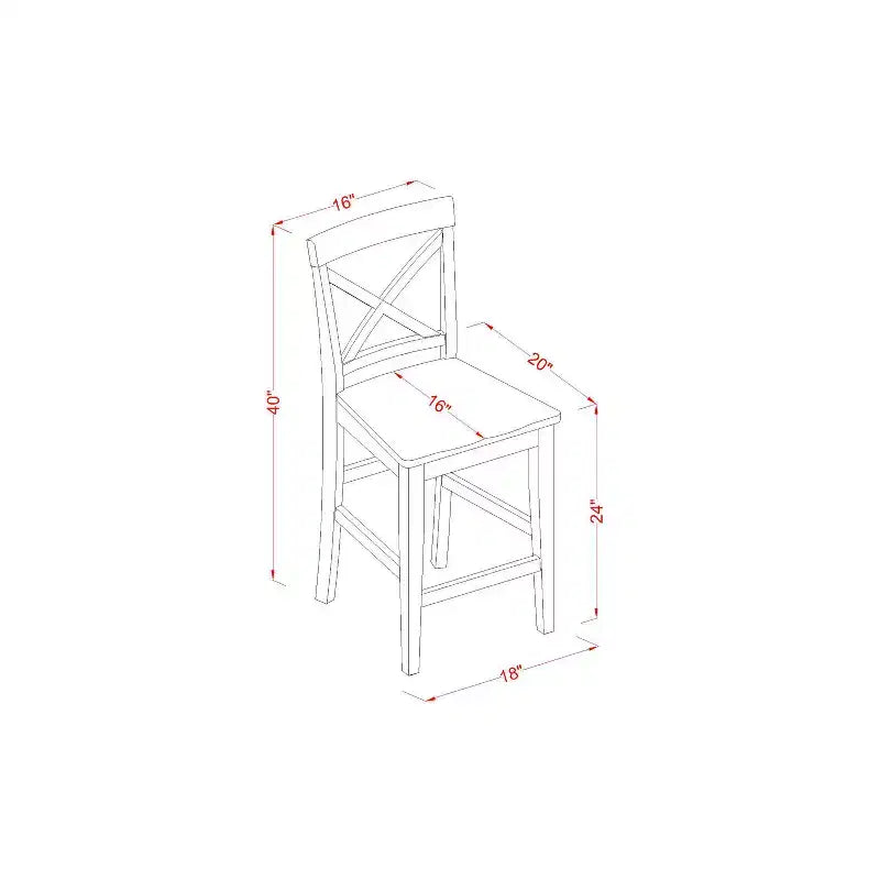 Ensemble de salle à manger hauteur comptoir - Table de bar et tabourets de bar - Ensemble de cuisine moderne - Fini chêne