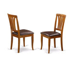 Ensemble de salle à manger ronde - Dinette de cuisine 3 pièces avec chaises, marron selle, 42 pouces