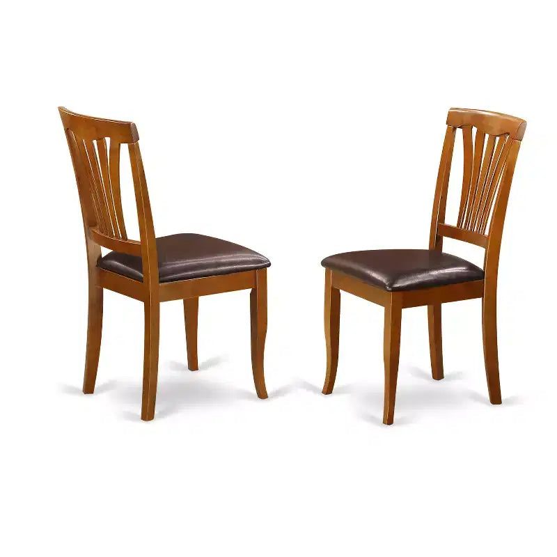 Ensemble de salle à manger ronde - Dinette de cuisine 3 pièces avec chaises, marron selle, 42 pouces