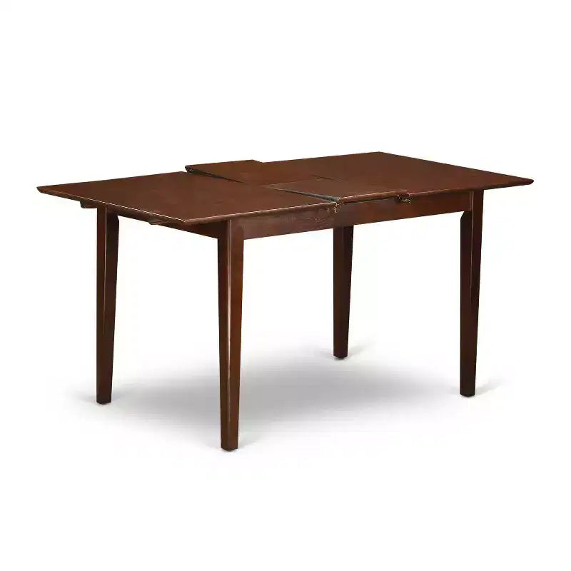 Ensemble de salle à manger contemporain 5 pièces – Table de cuisine avec rallonge et 2 chaises en similicuir, 2 bancs – 81x152 cm