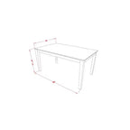 Table à manger HomeStock 5 pièces rectangulaire avec plateau en bois massif finition lin blanc, 2 bancs et 2 chaises