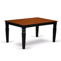 HomeStock 7-Piece Black and Cherry Finish Solid Wood Top Dining Table with 6 Chairs