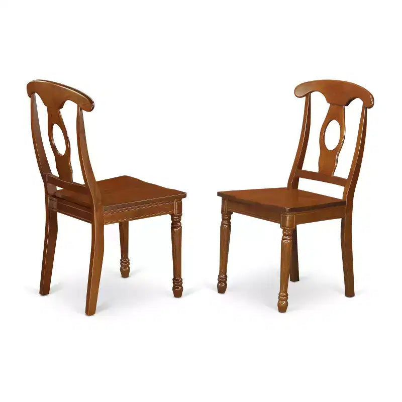 Ensemble de salle à manger 5 pièces en bois massif finition marron selle – 4 places