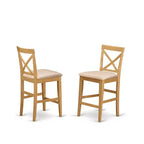 Ensemble table de pub pour cuisine - Ensemble de dînette 5 pièces avec chaises - Conception pour petits espaces - Fini chêne chaud