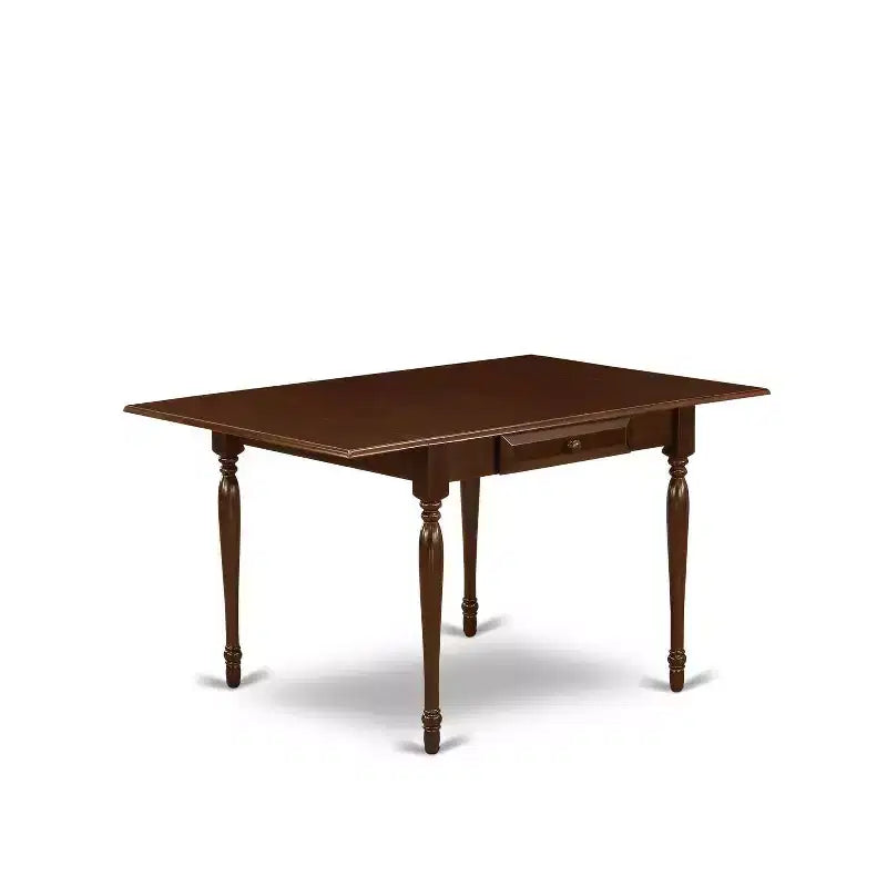 3-Piece Mahogany Finish Solid Wood Top Dining Table Set