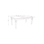 HomeStock – Table à manger rectangulaire 7 pièces en bois massif finition noire avec 6 chaises Parson