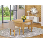 Ensemble repas toscan 3 pièces - Table carrée et 2 chaises en lin - 91x91 cm - Idéal petits espaces