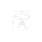 Ensemble de salle à manger rond - Table de 42 po avec abattants et 2 chaises Parsons - Cuir PU blanc lin
