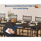 Ensemble de salle à manger 4 pièces pour 4 personnes, table de cuisine en bois avec 2 chaises et banc, ensemble de table de cuisine rectangulaire avec étagère de rangement pour salon